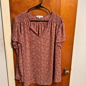 Monday Fun Split Neck Blouse